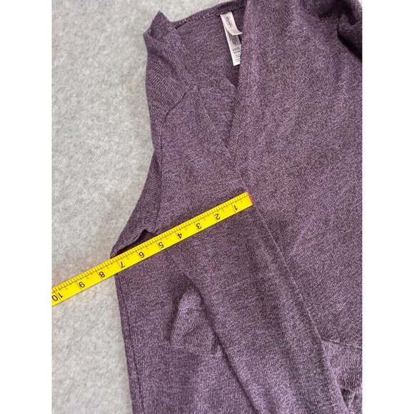 Gilligan & O’Malley Heathered Purple Cascading Open Front Cardigan Sweater XS/S - Picture 10 of 11